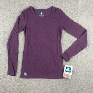 Adar Underscrubs Women's XXS Heather Eggplant Long Sleeve Underscrub Comfort Tee